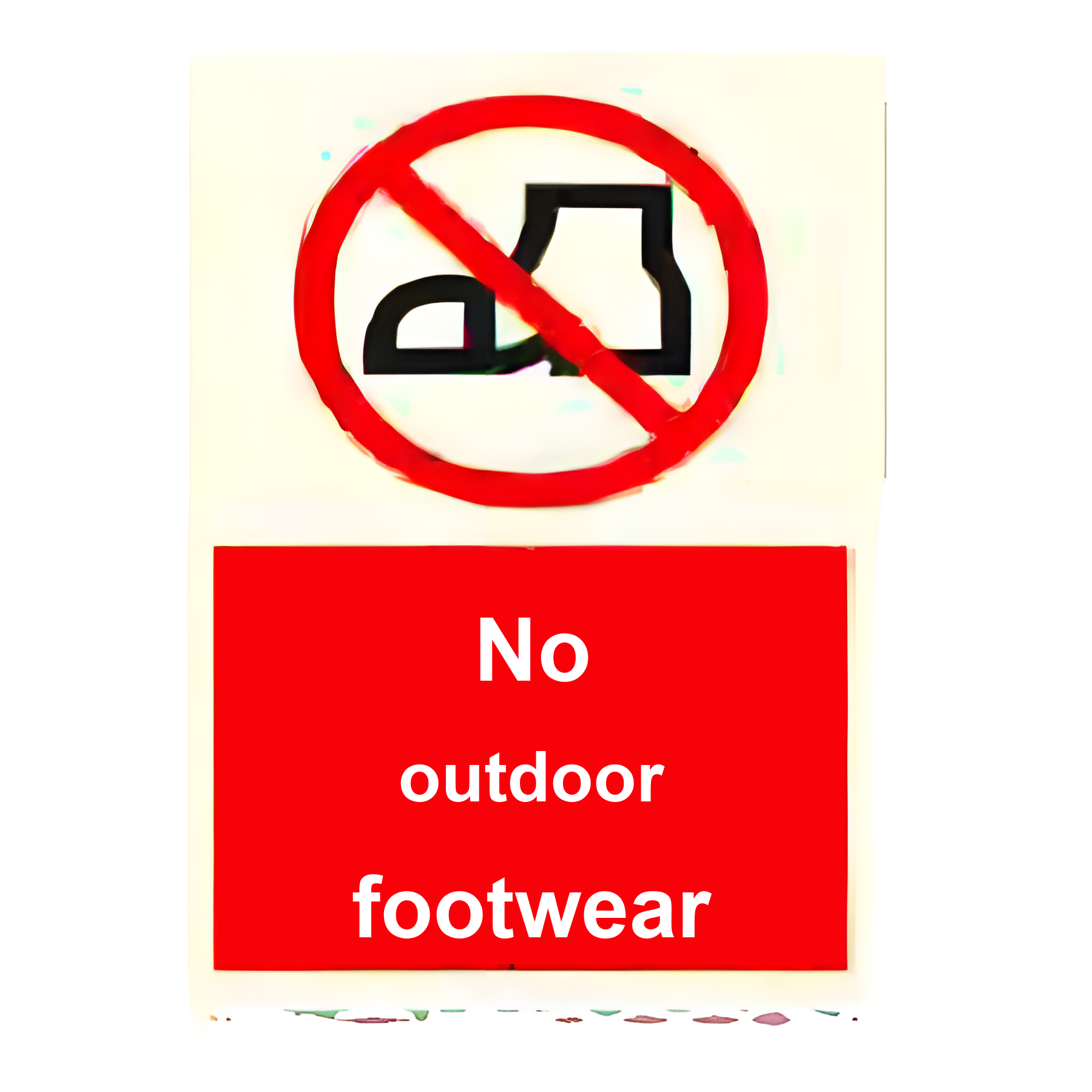 AS13 — No outdoor footwear | Aqua Safety Sign | Seasonlite