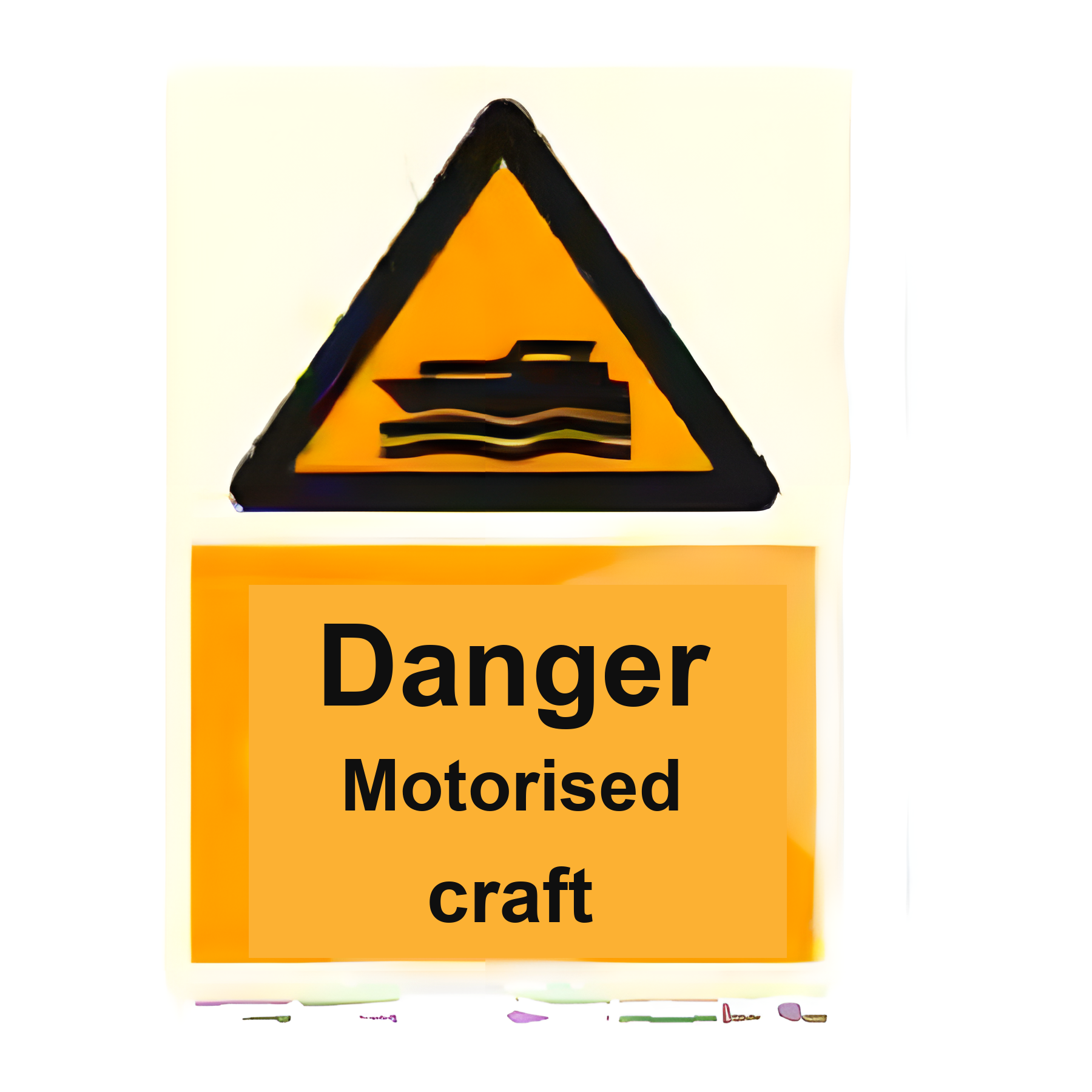 AS18 — Danger - motorised craft | Aqua Safety Sign | Seasonlite