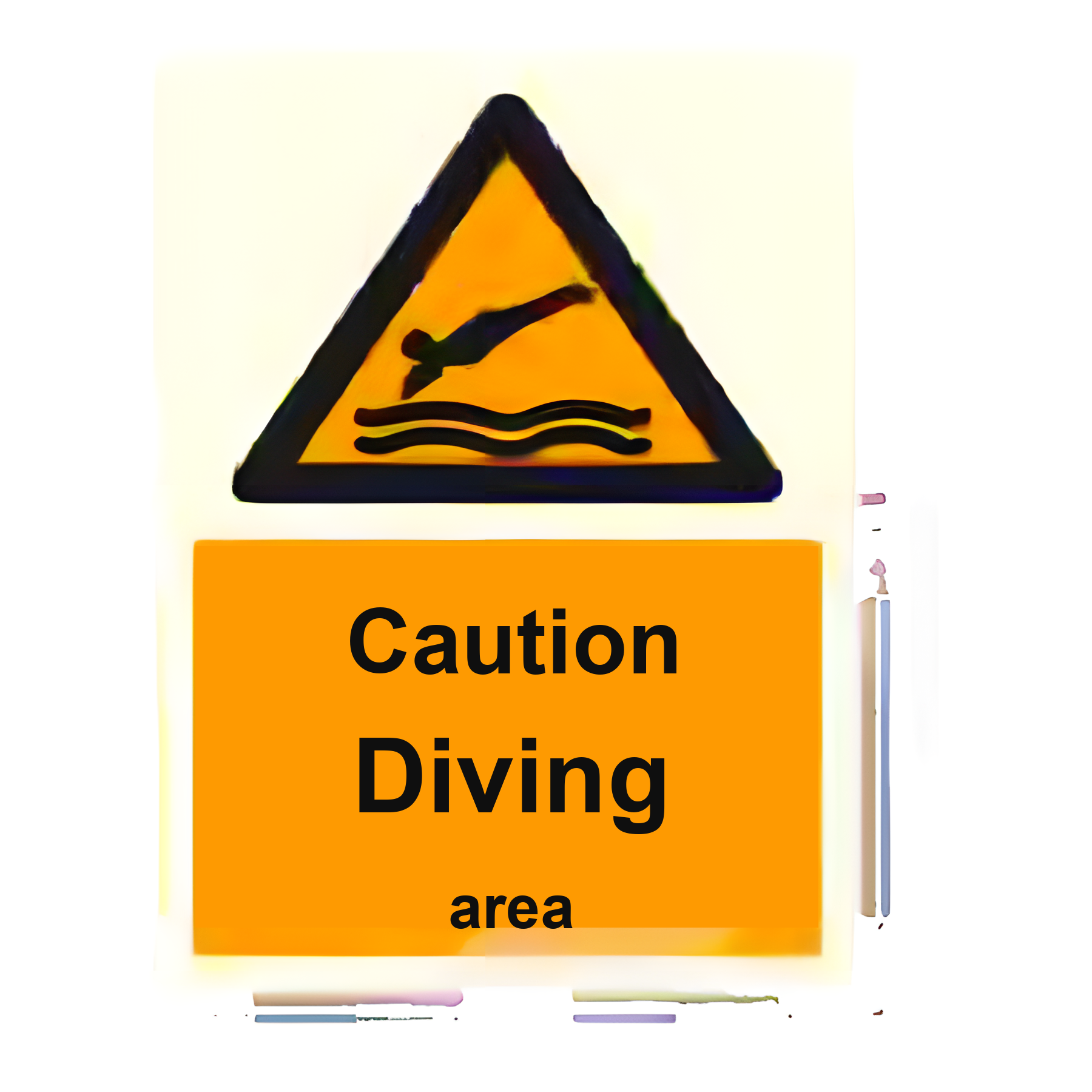 AS22 — Caution - diving area | Aqua Safety Sign | Seasonlite