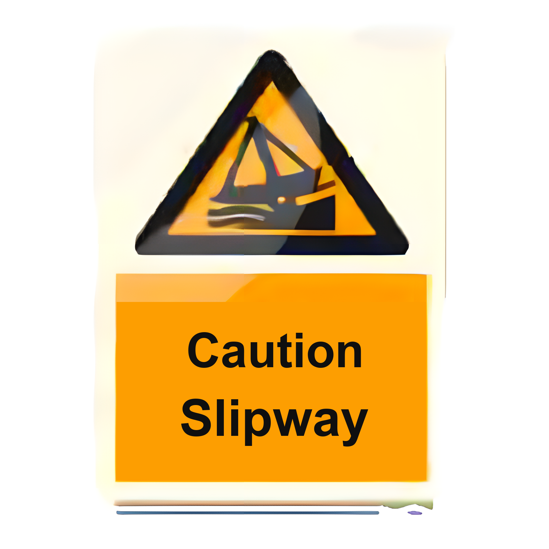 AS23 — Caution - slipway | Aqua Safety Sign | Seasonlite