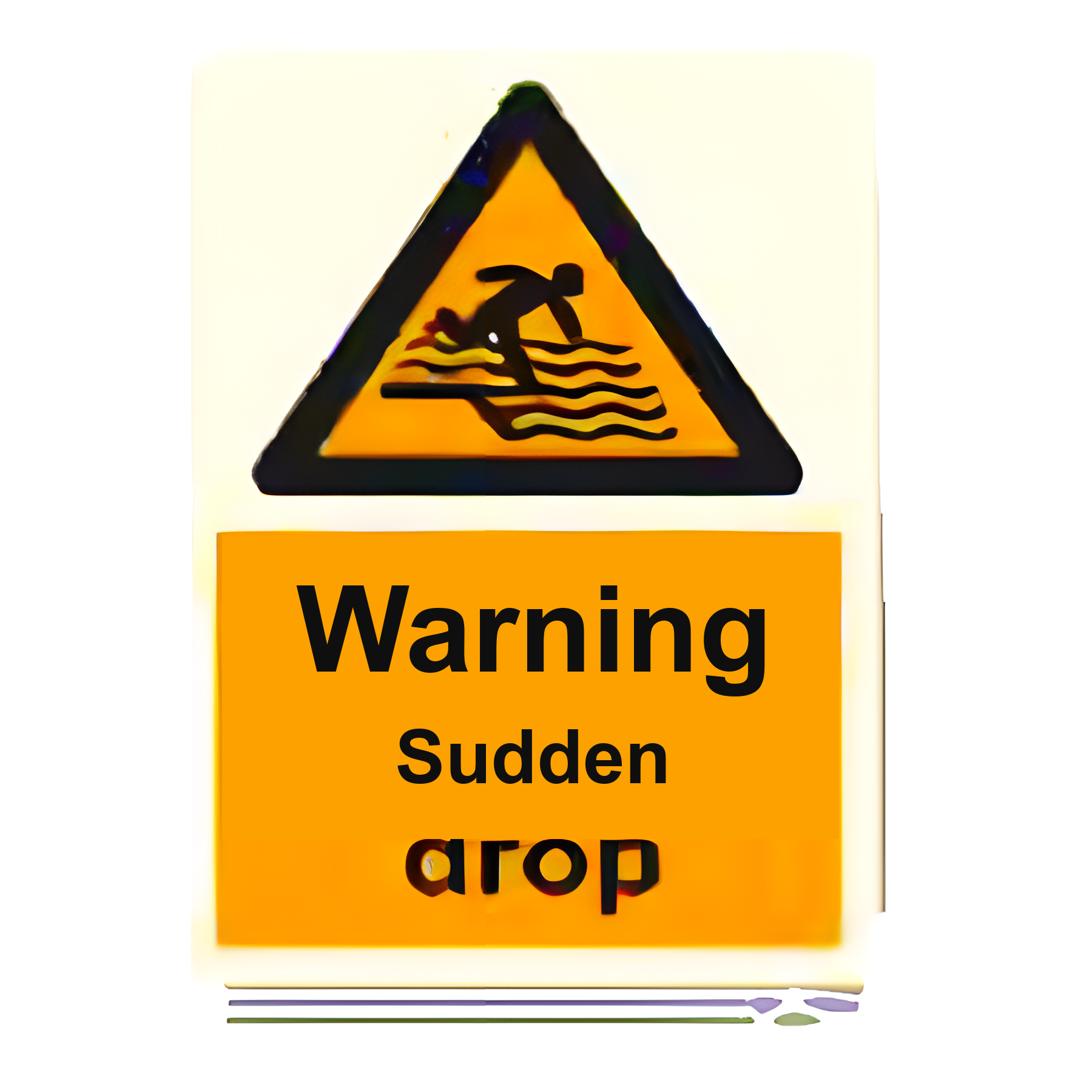 AS26 — Warning - sudden drop | Aqua Safety Sign | Seasonlite