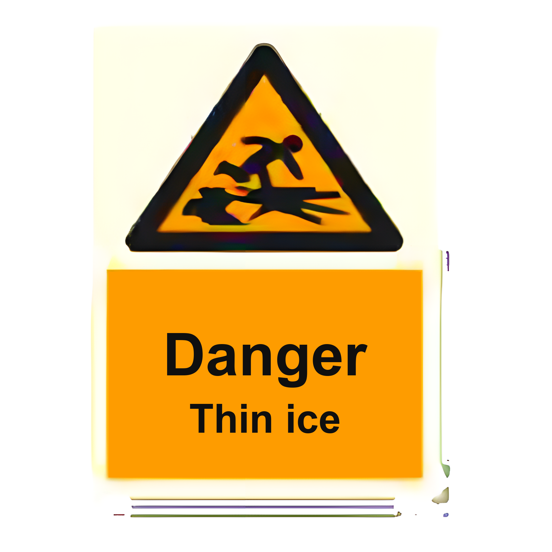 AS29 — Danger - thin ice | Aqua Safety Sign | Seasonlite