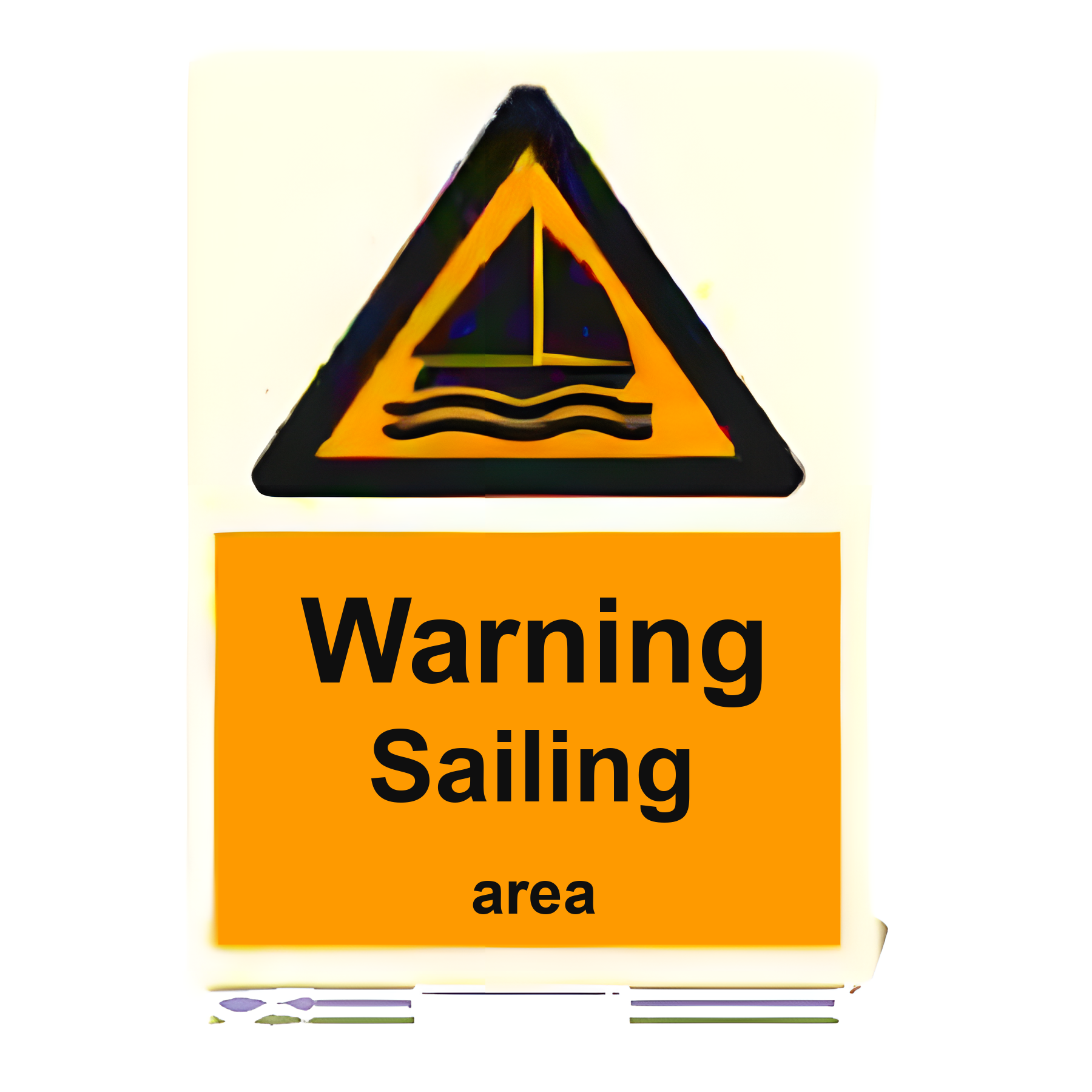 AS30 — Warning - sailing area | Aqua Safety Sign | Seasonlite