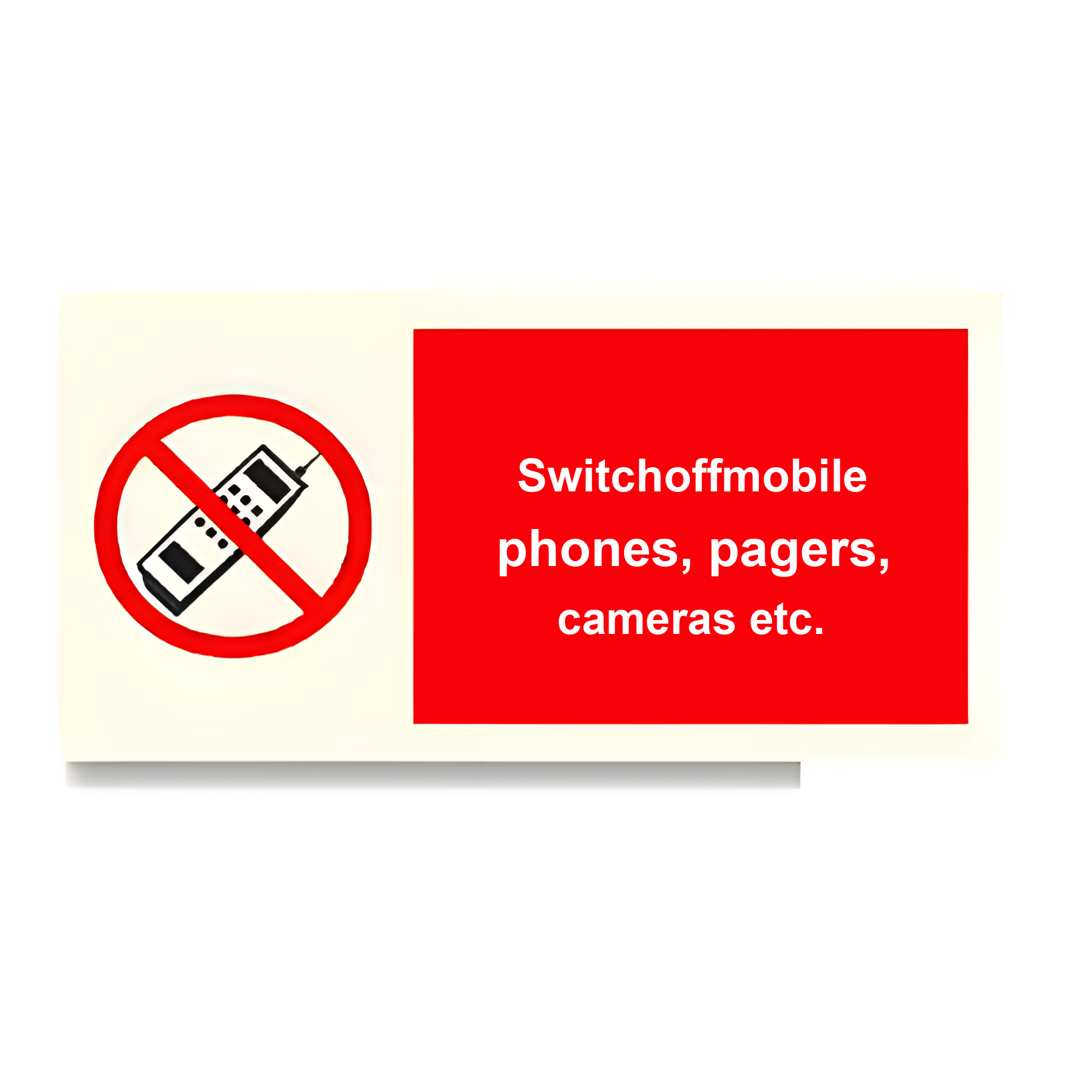 C19 — Switch off mobile phones, pagers, cameras etc. | Combination Sign | Seasonlite