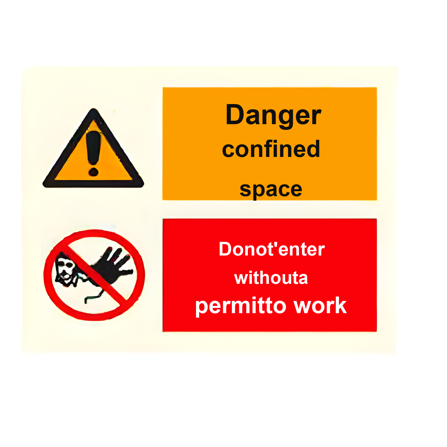 C41 — Danger confined space - do not enter without a permit to work | Combination Sign | Seasonlite