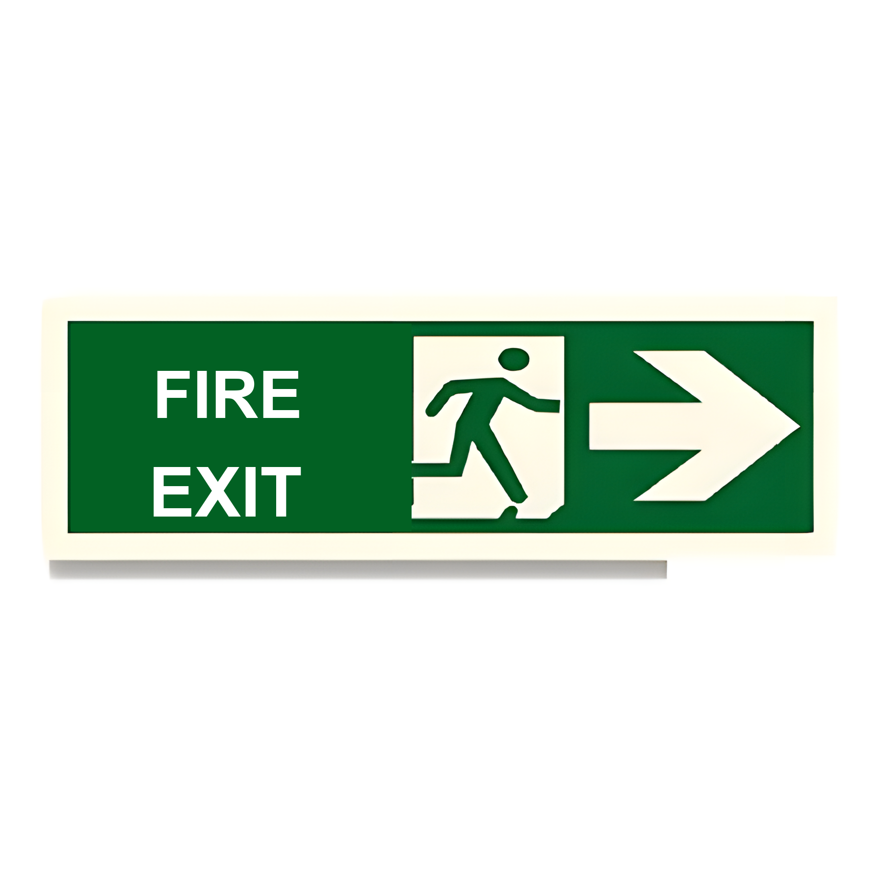 D15 — Fire Exit + running man + arrow right | Direction Sign | Seasonlite