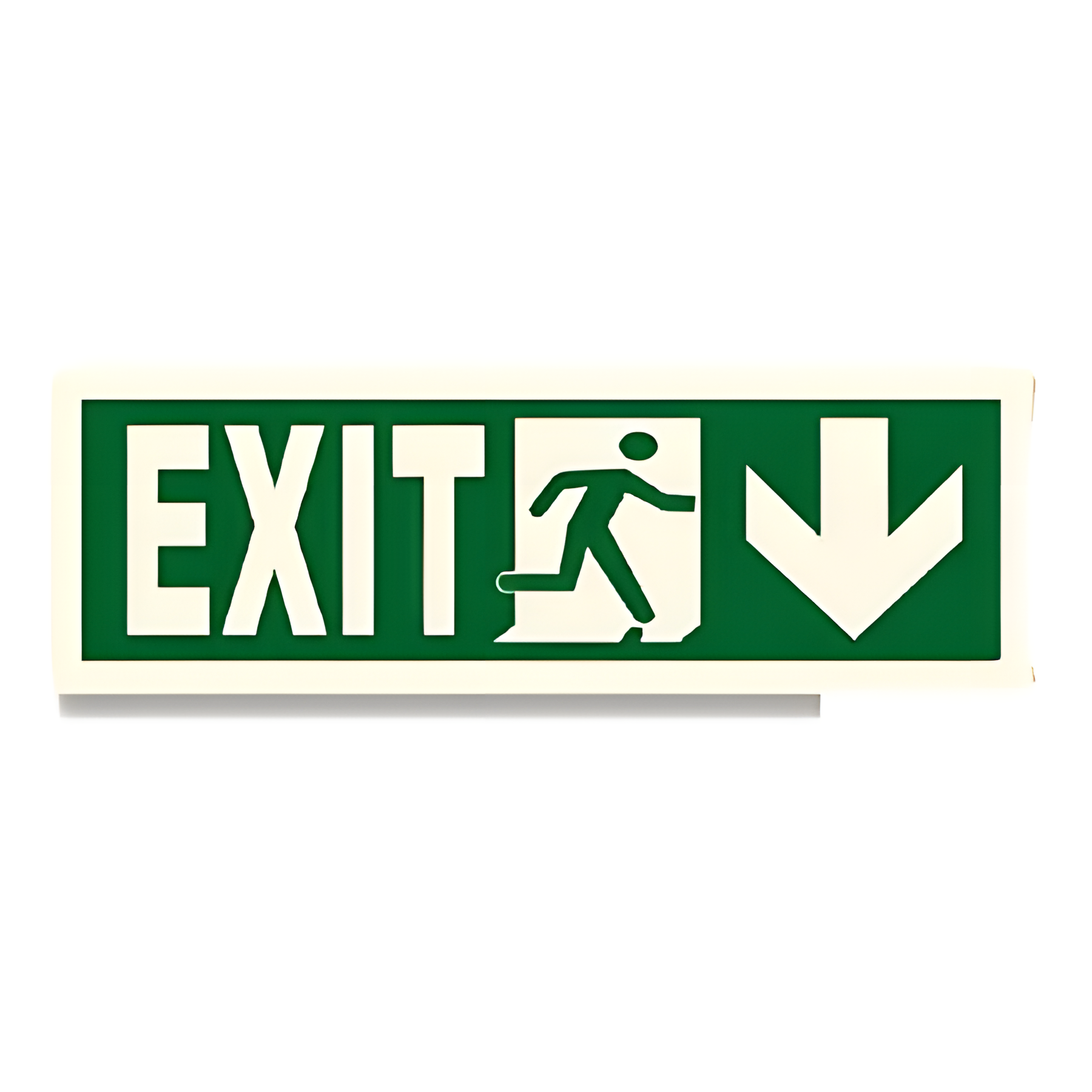 D17 — Exit + running man + arrow down | Direction Sign | Seasonlite