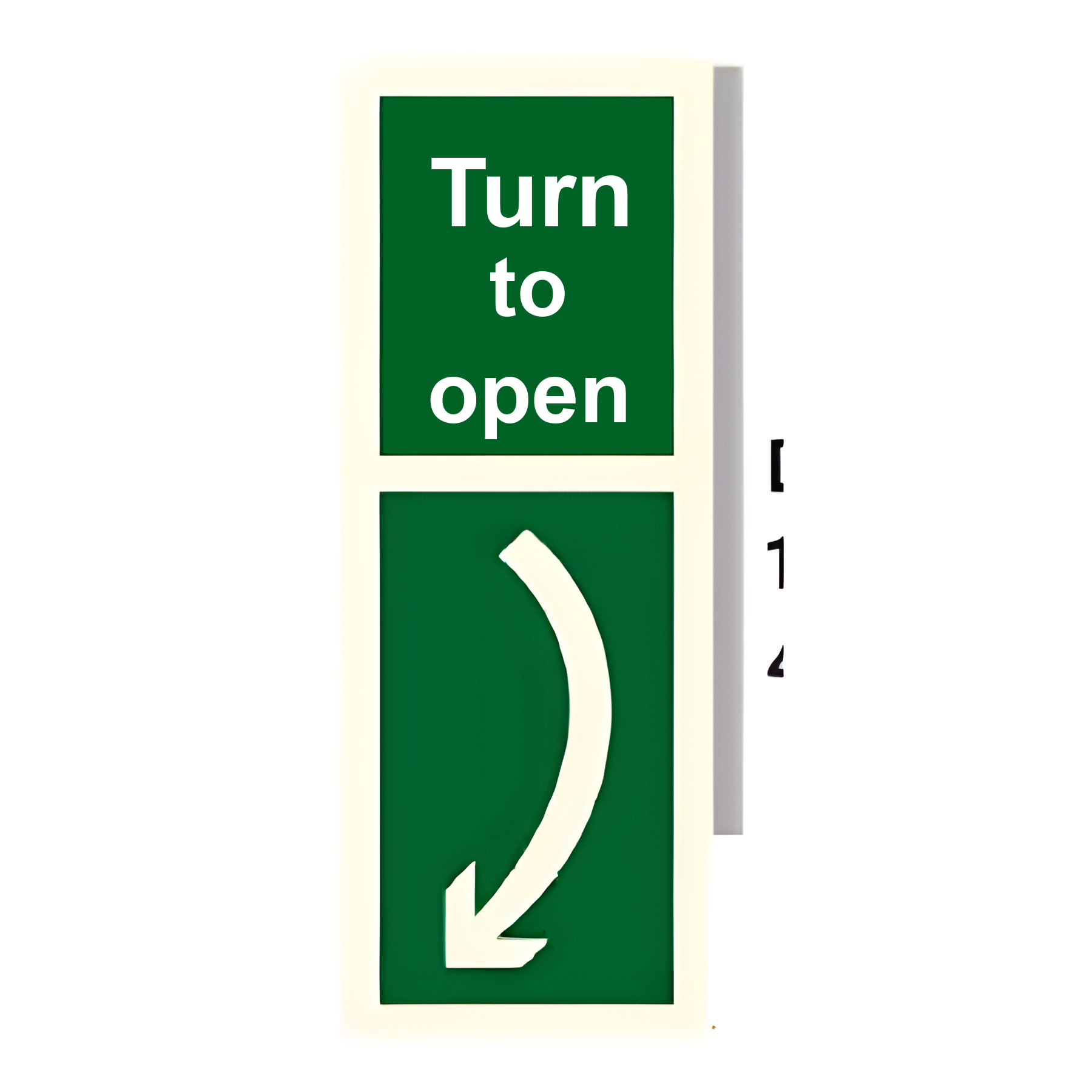D26 — Turn to open | Direction Sign | Seasonlite