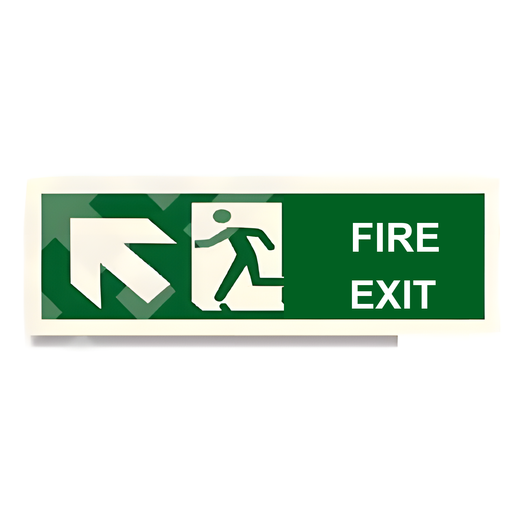 D37 — Fire Exit + running man + arrow up-left | Direction Sign | Seasonlite