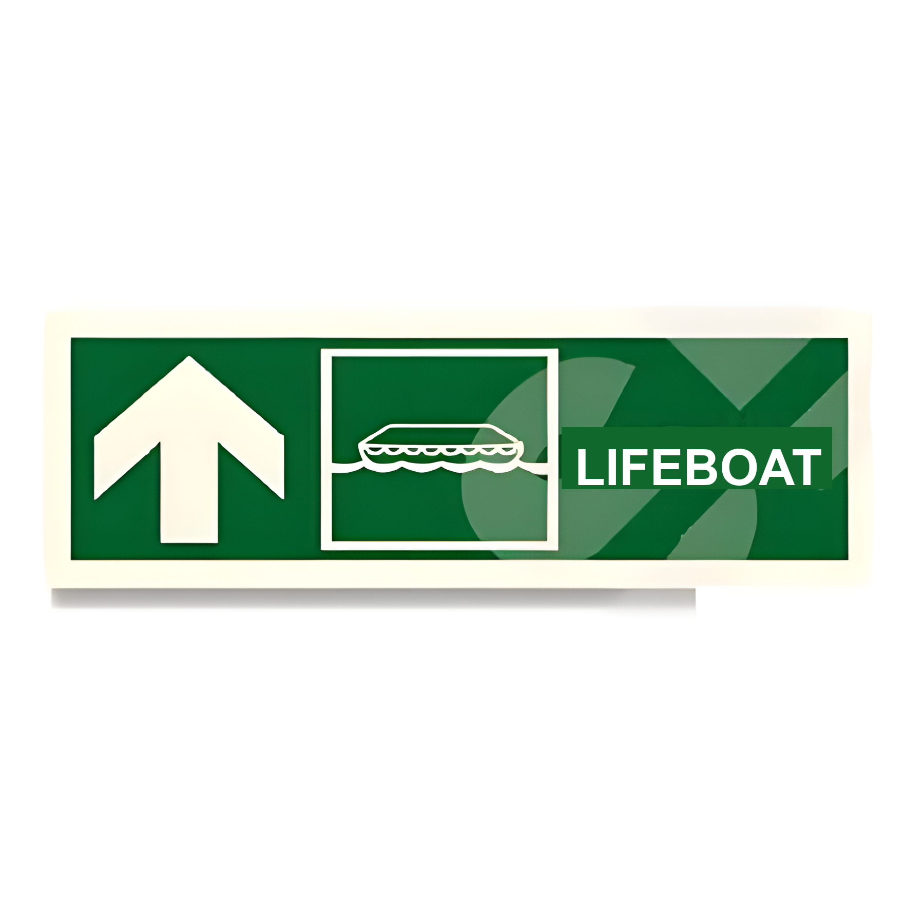 D44 — Lifeboat + arrow up | Direction Sign | Seasonlite