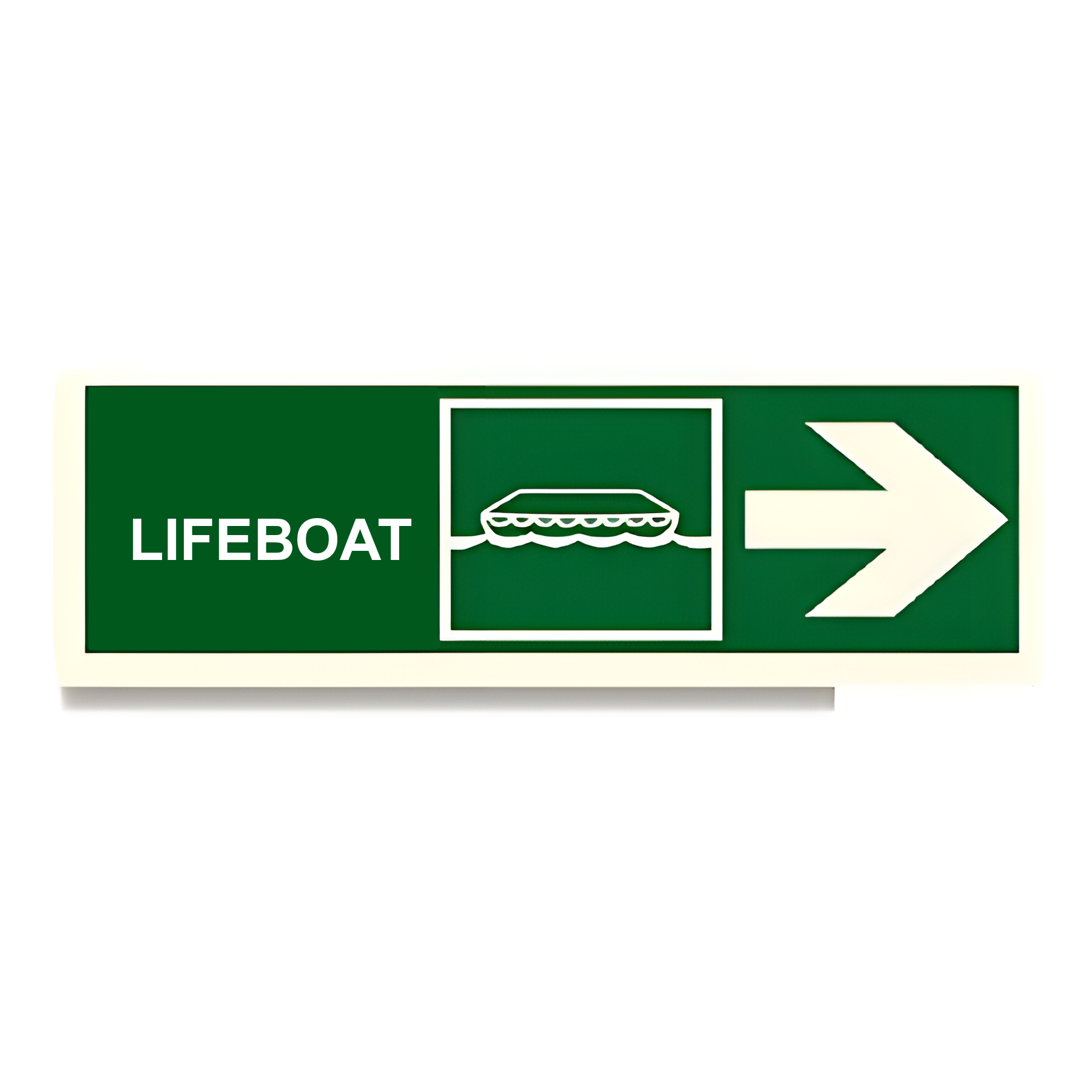 D51 — Lifeboat + arrow right | Direction Sign | Seasonlite