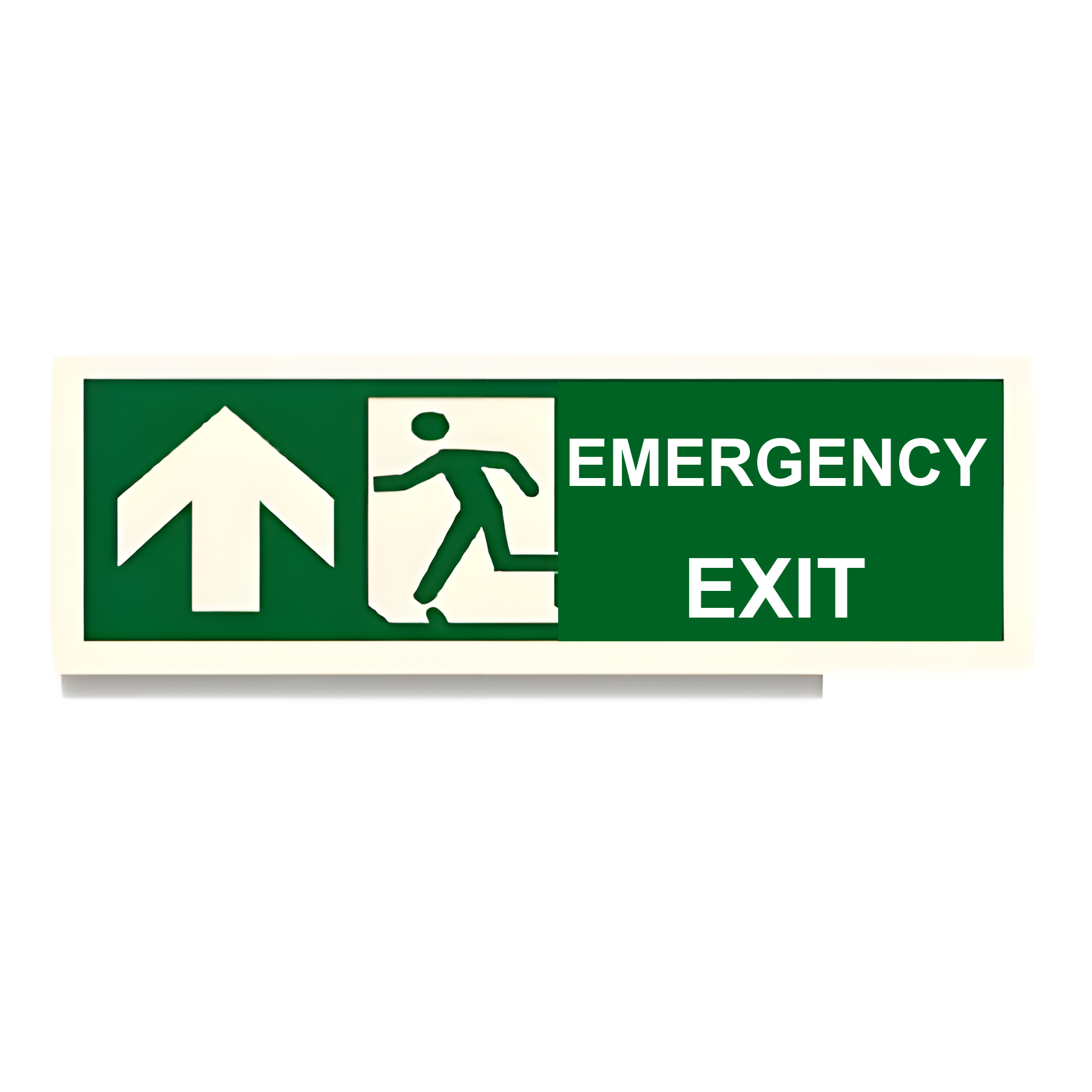 D81 — Emergency Exit + running man + arrow up | Direction Sign | Seasonlite