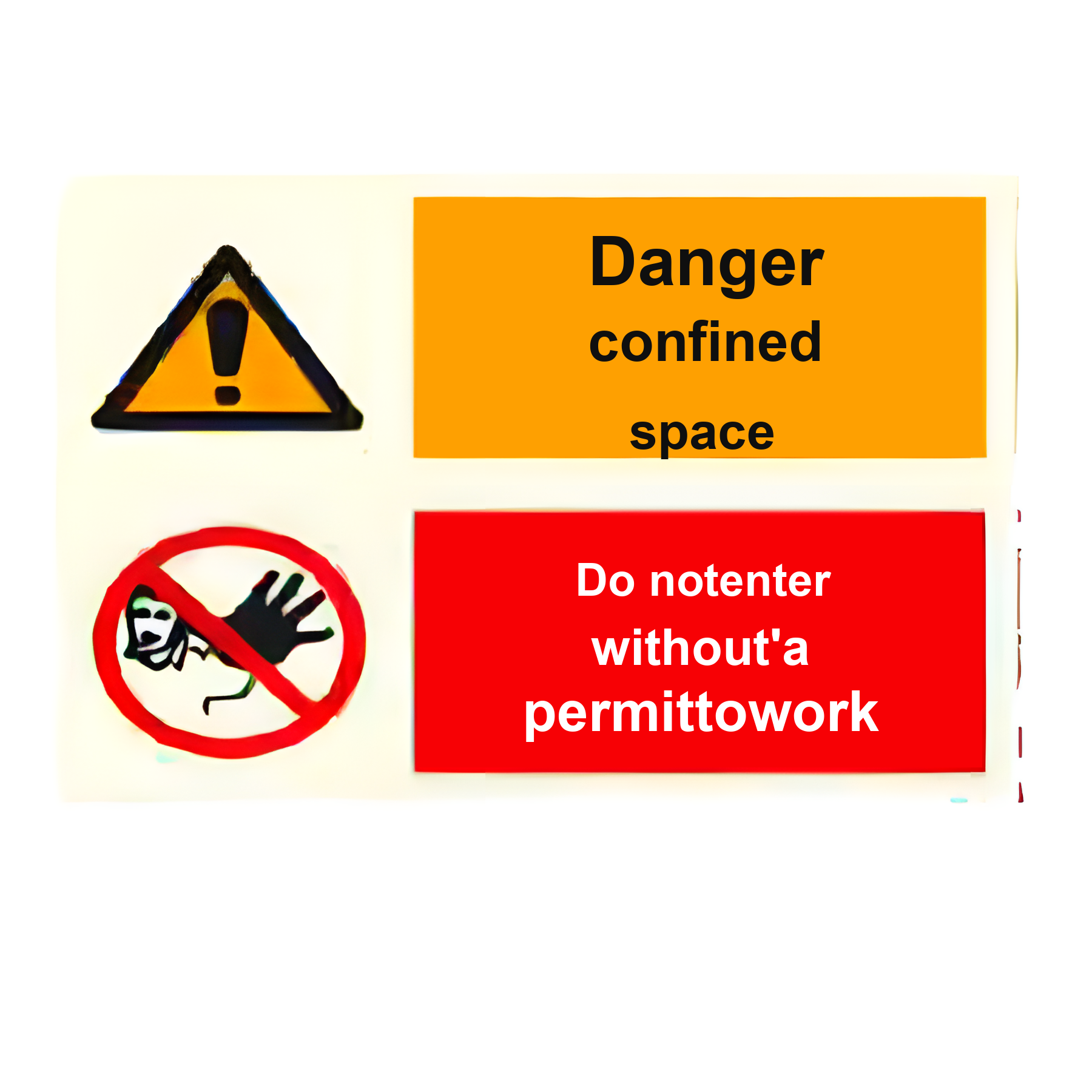 DER27 — Danger confined space - do not enter without a permit to work | Deck & Engine Room Sign | Seasonlite
