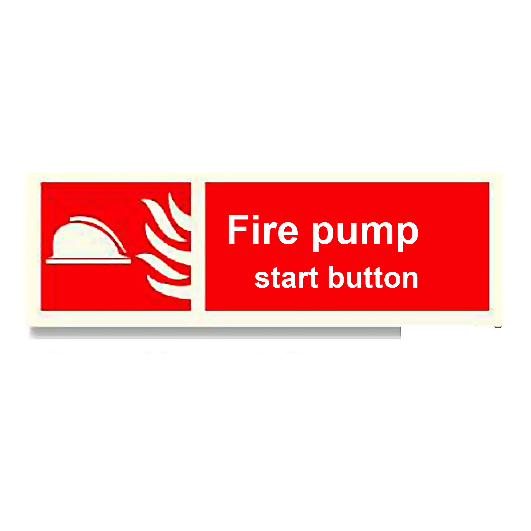 FE31 — Fire pump start button | Fire Equipment Sign | Seasonlite