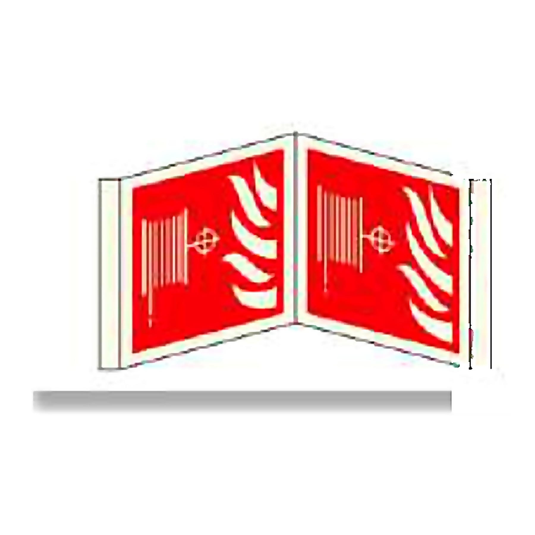 FE37 — Fire hose reel (folded, two-sided) | Fire Equipment Sign | Seasonlite