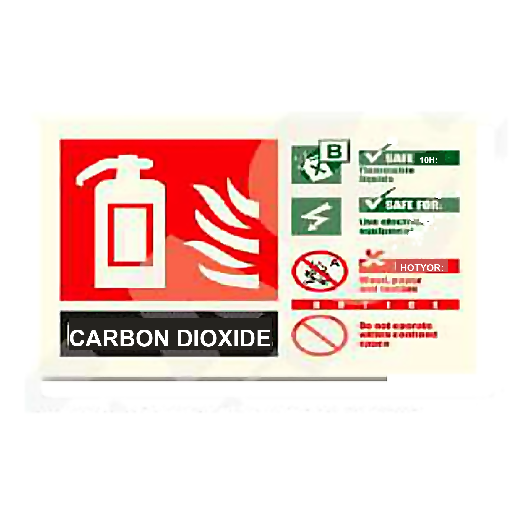 FE50 — Carbon dioxide extinguisher (large ID board) | Fire Equipment Sign | Seasonlite