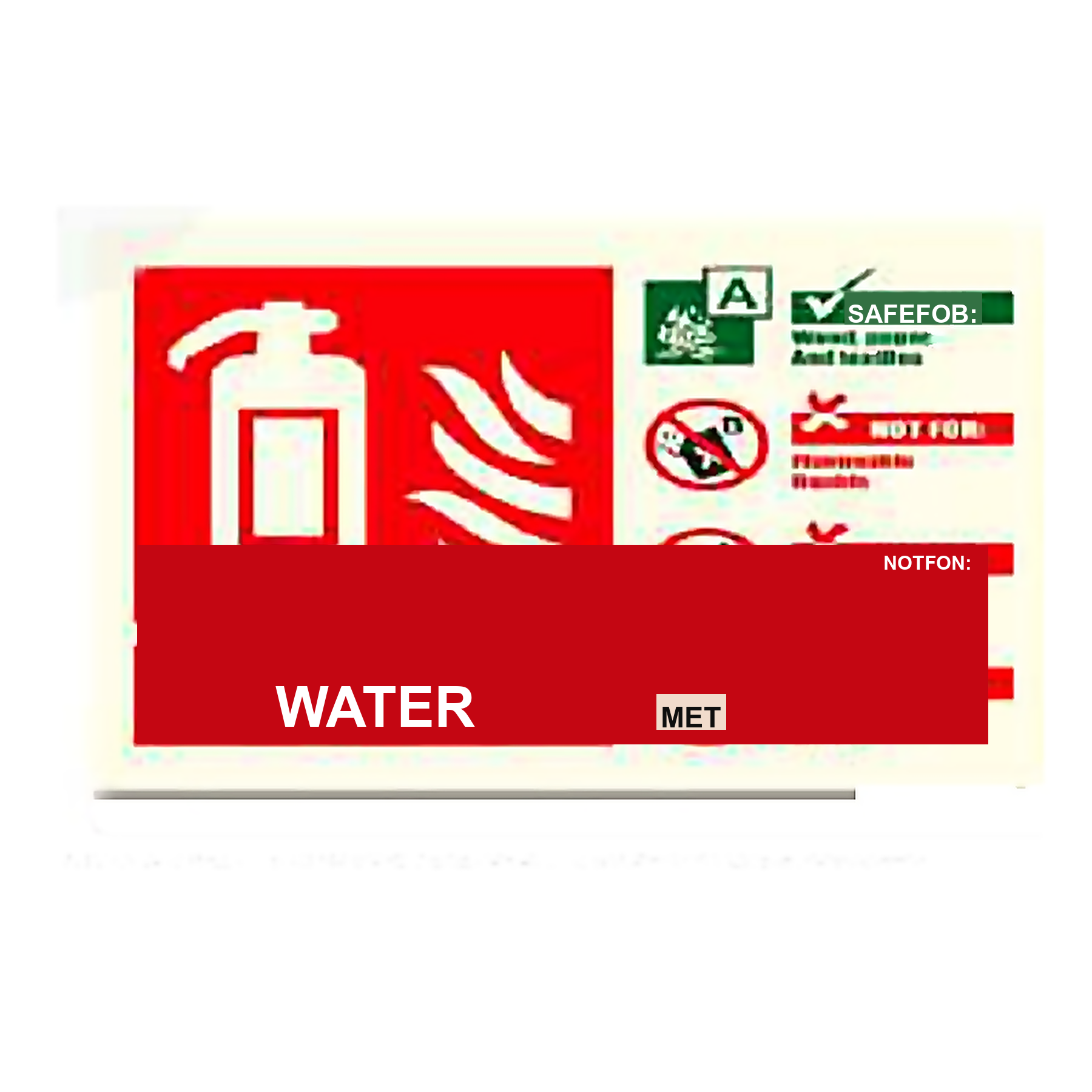FE51 — Water extinguisher (large ID board) | Fire Equipment Sign | Seasonlite
