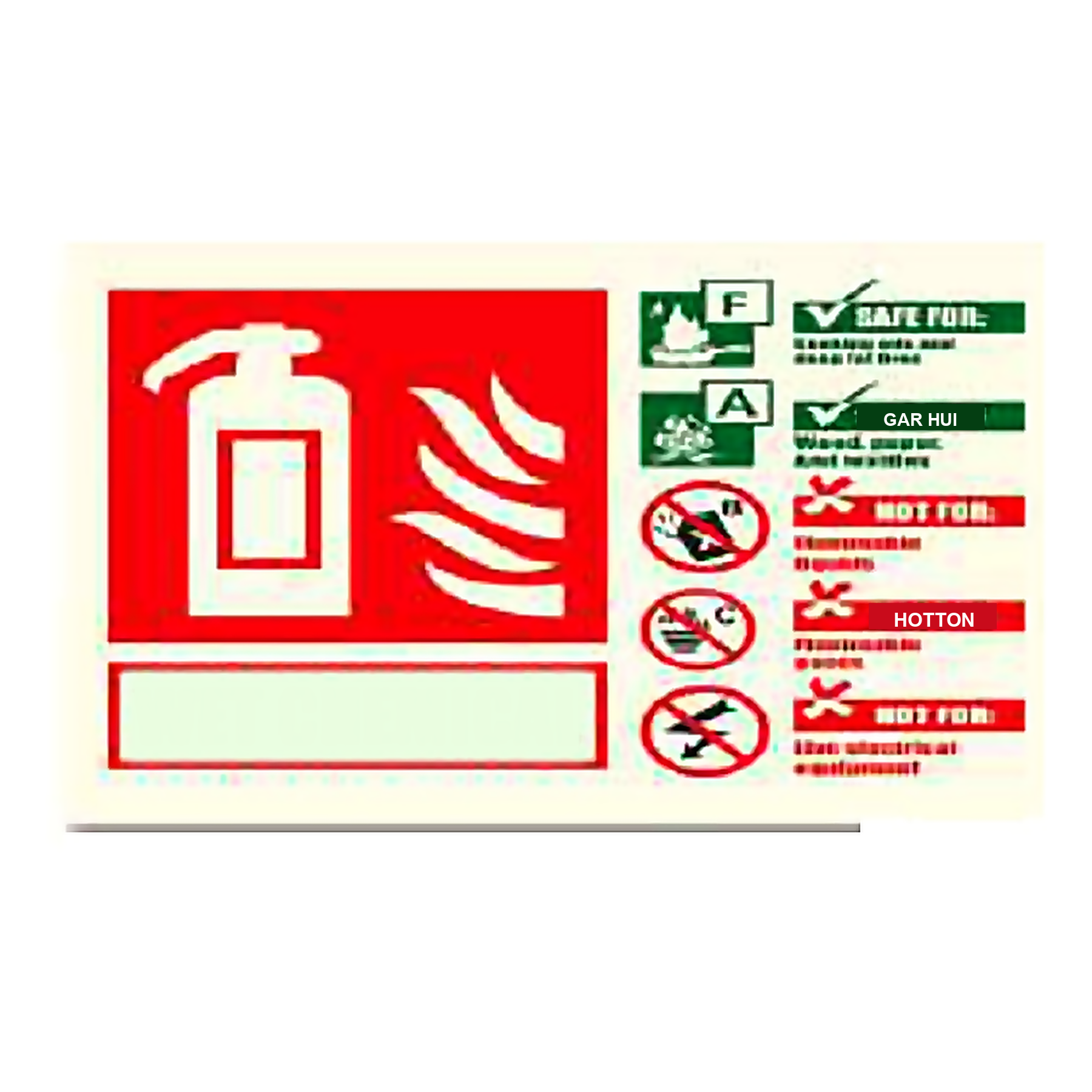 FE55 — Wet chemical extinguisher (large ID board) | Fire Equipment Sign | Seasonlite