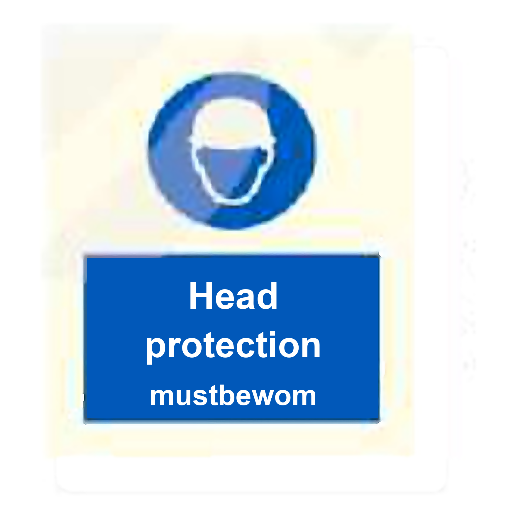 M37 — Head protection must be worn | Mandatory Sign | Seasonlite