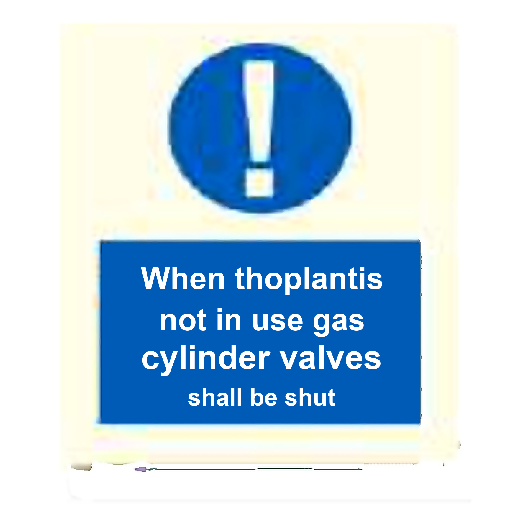M60 — When the plant is not in use gas cylinder valves shall be shut | Mandatory Sign | Seasonlite