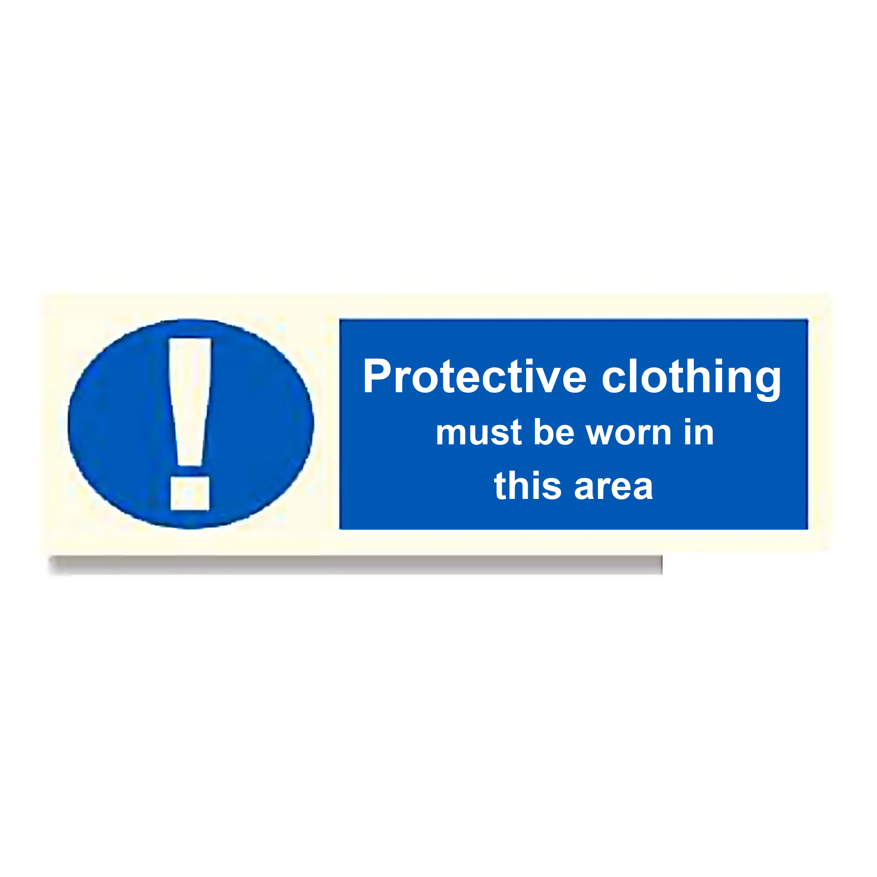 M65 — Protective clothing must be worn in this area | Mandatory Sign | Seasonlite