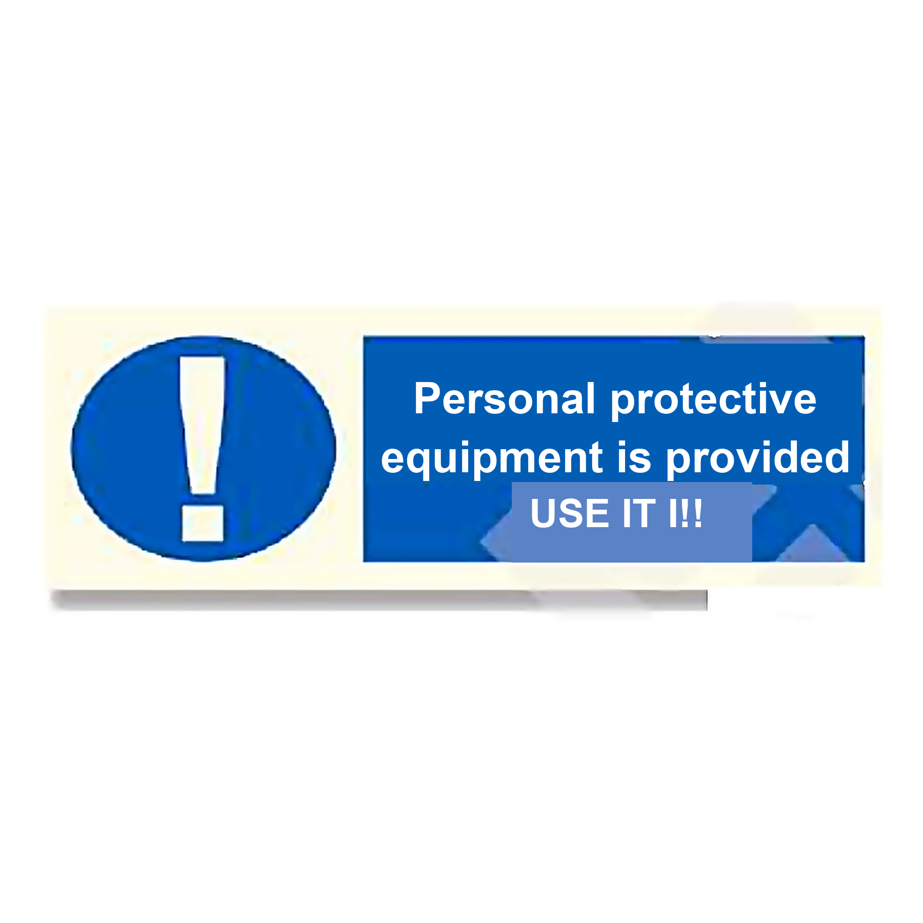 M66 — Personal protective equipment is provided - USE IT! | Mandatory Sign | Seasonlite