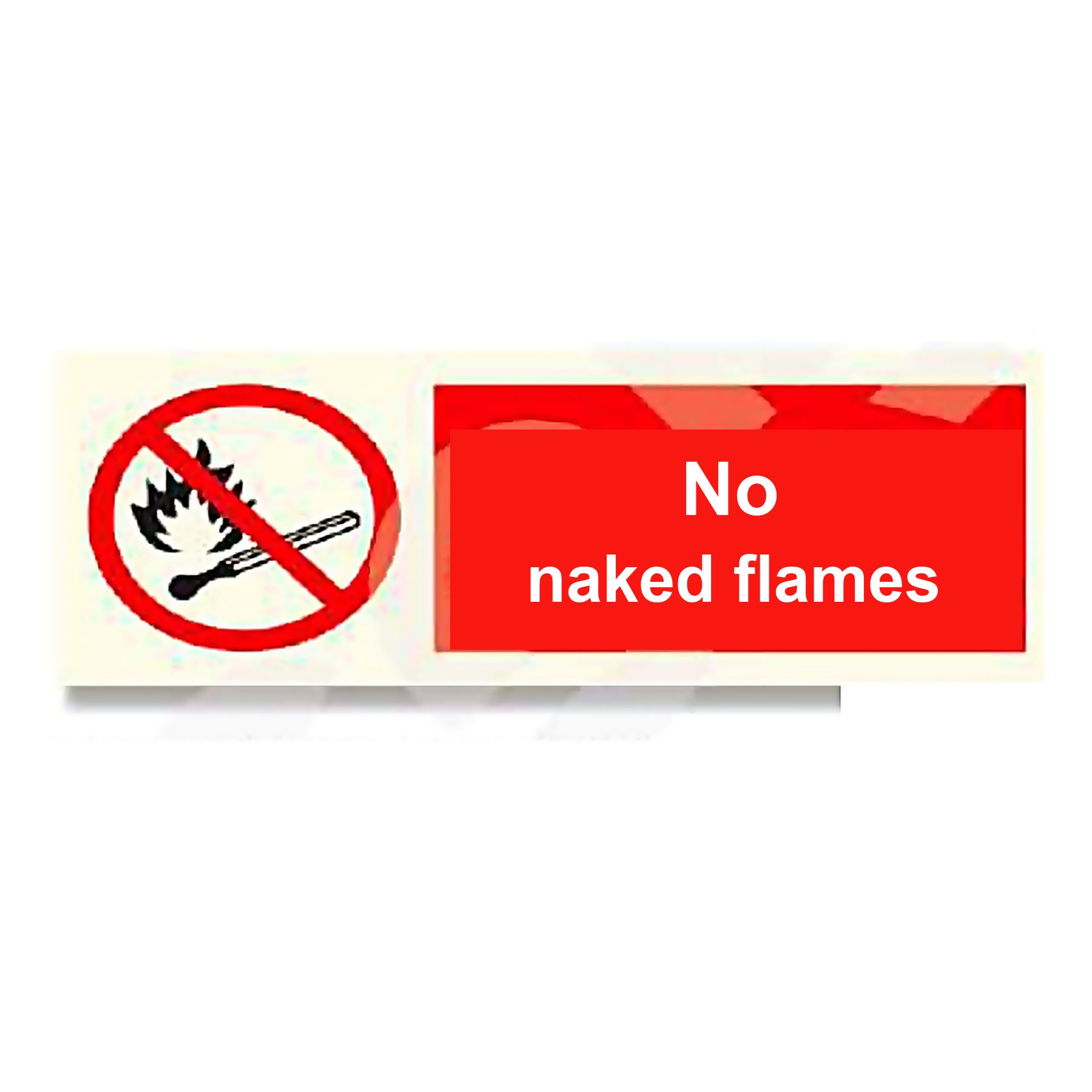 P18 — No naked flames | Prohibition Sign | Seasonlite