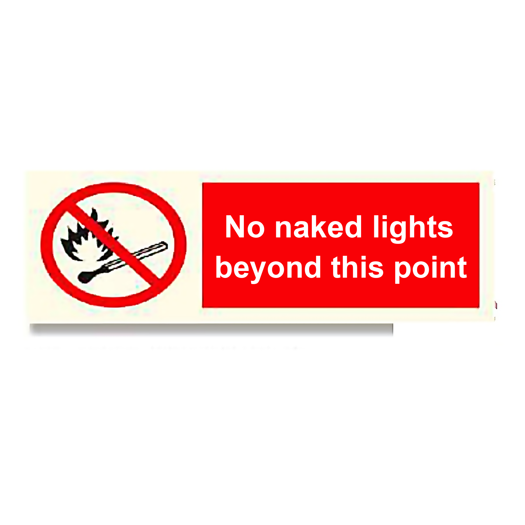 P19 — No naked lights beyond this point | Prohibition Sign | Seasonlite
