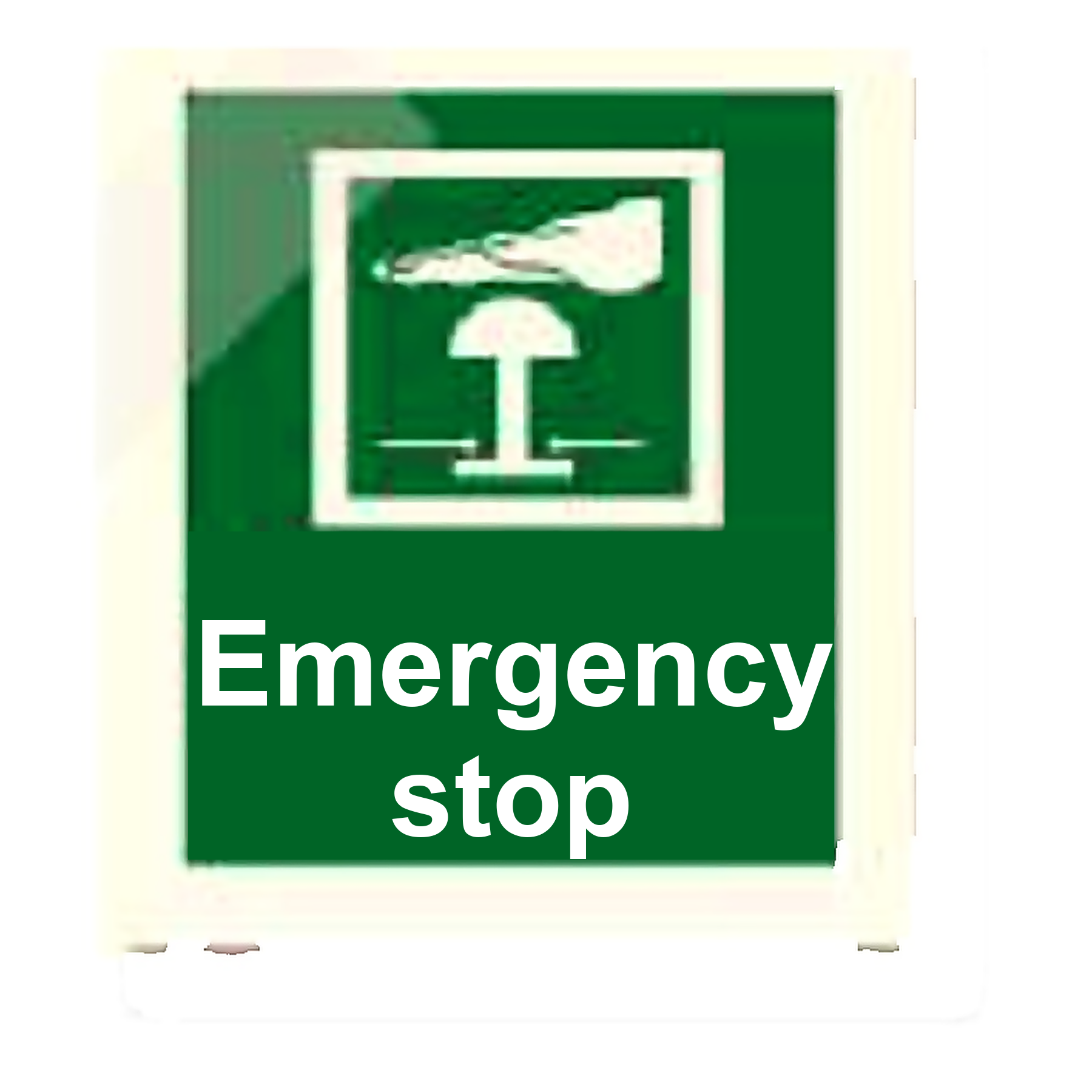 S42 — Emergency stop | Safety Sign | Seasonlite