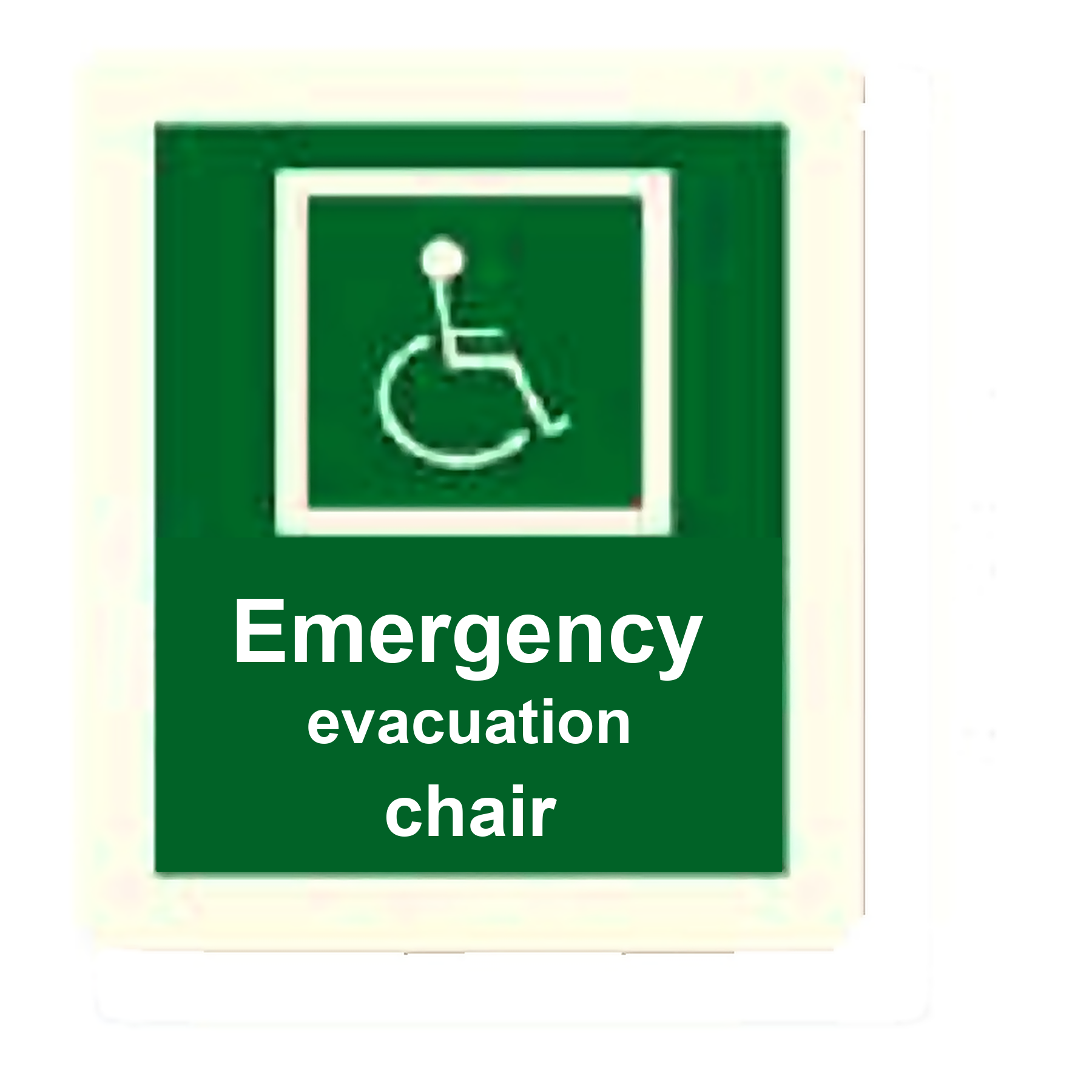 S90 — Emergency evacuation chair | Safety Sign | Seasonlite