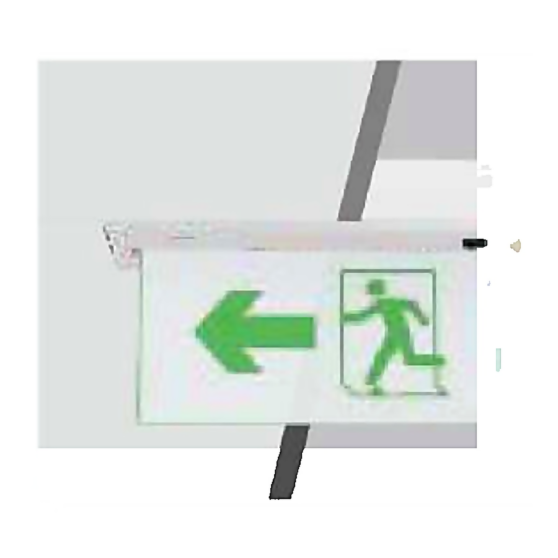 SEL LED EL/M(RM)-2 — LED Edgelit Slim Exit Sign - Running Man Right Arrow (hinged) | Emergency Exit Lights | Seasonlite