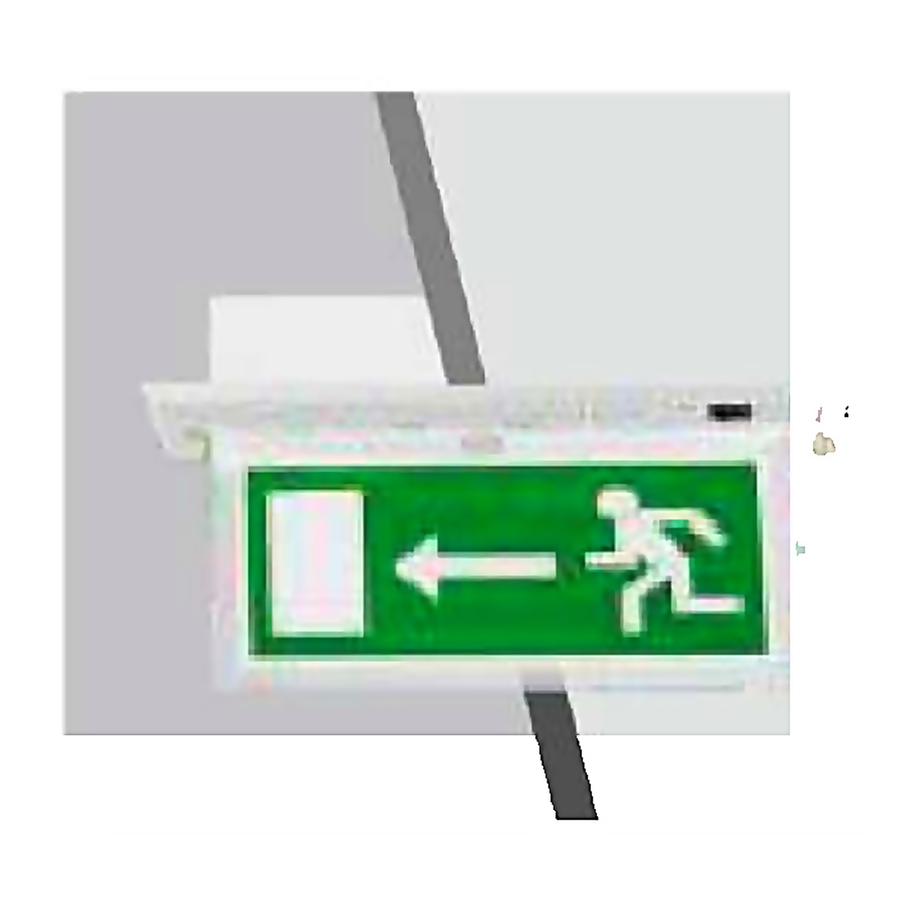 SEL LED EL/M(RM) — LED Edgelit Slim Exit Sign - Running Man Left Arrow (hinged) | Emergency Exit Lights | Seasonlite