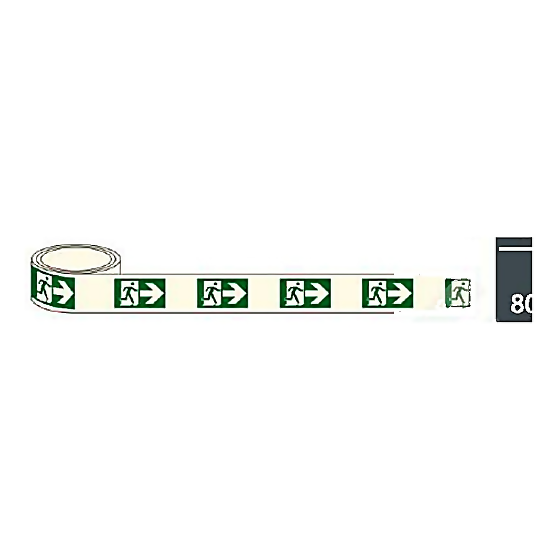 T04 — Way Finding Tape - Low Location Lighting, L/R decals (80mm) | Tape | Seasonlite