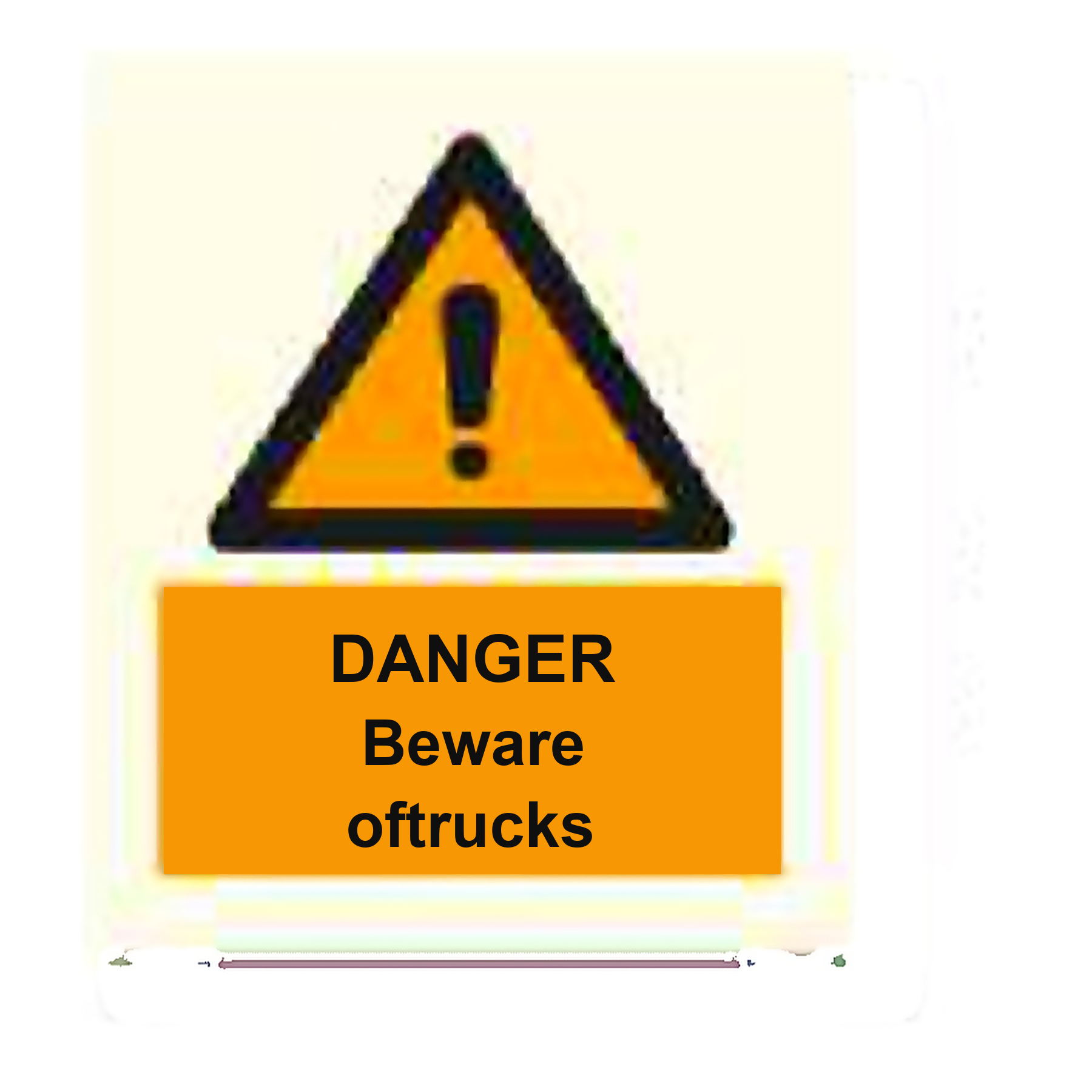 W22 — Danger - beware of trucks | Warning Sign | Seasonlite
