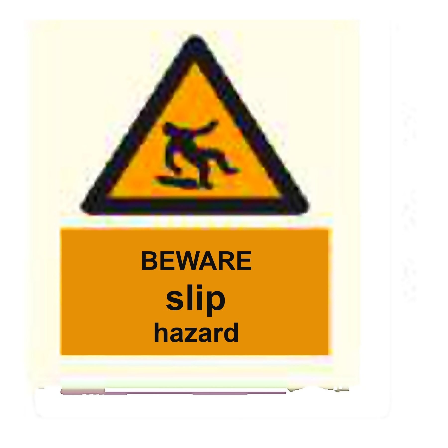 W38 — Beware slip hazard | Warning Sign | Seasonlite