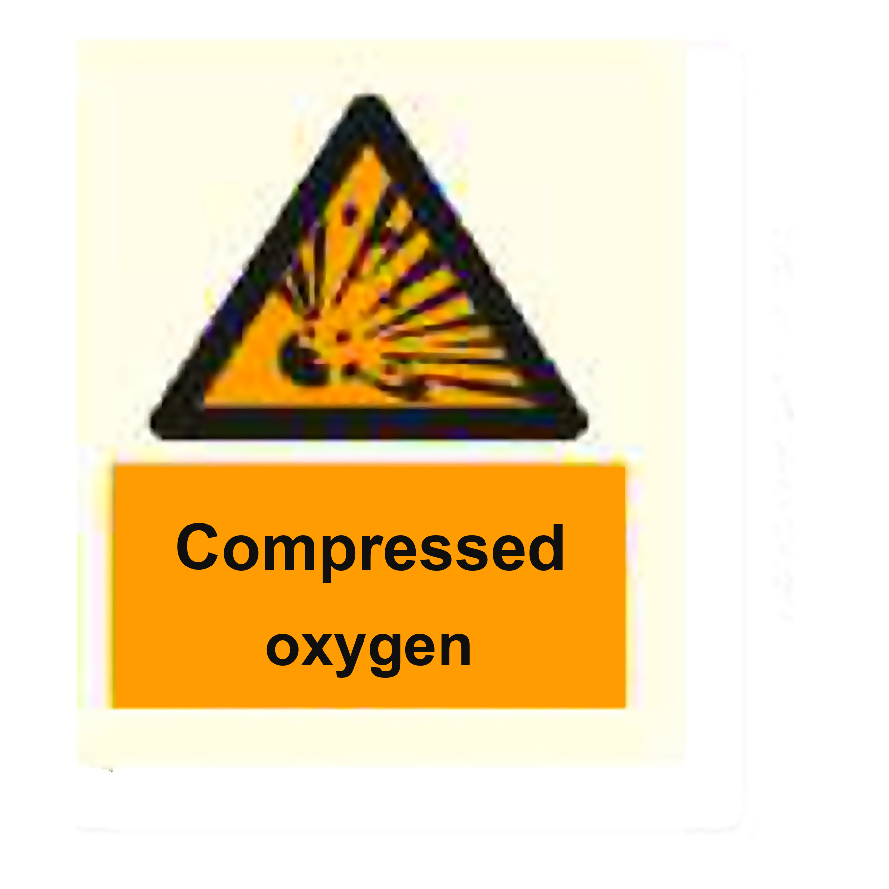 W46 — Compressed oxygen | Warning Sign | Seasonlite